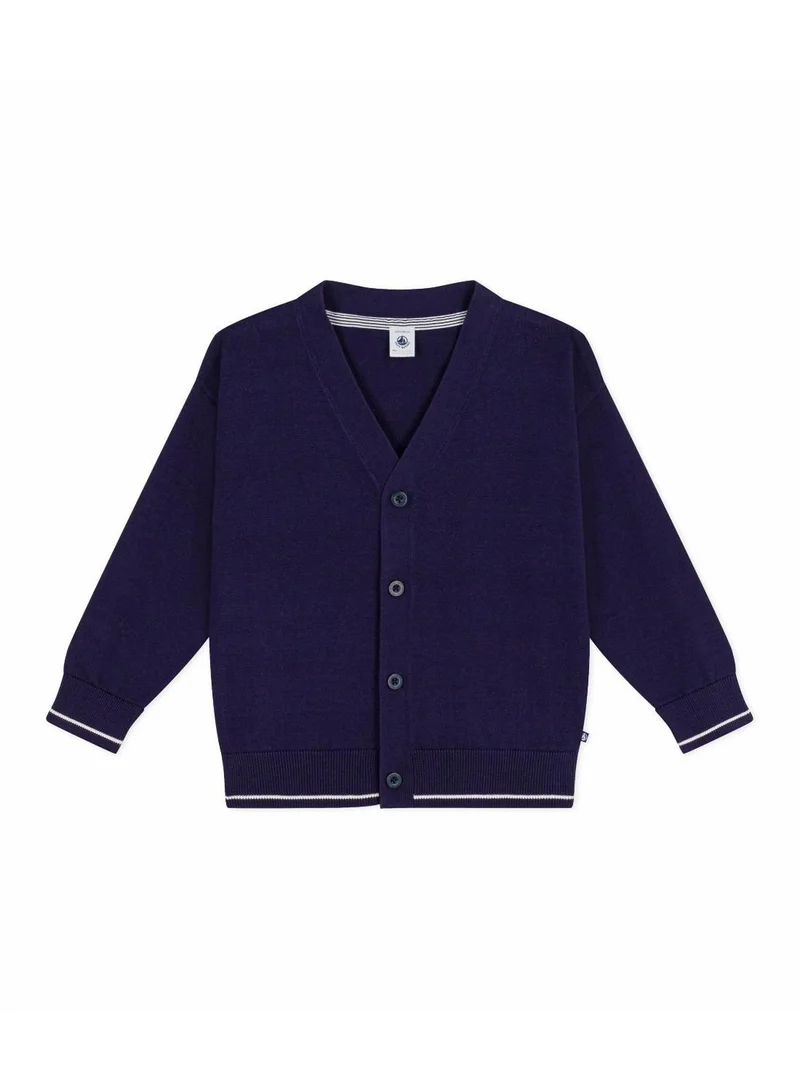 Petit Bateau Children's plain cotton cardigan